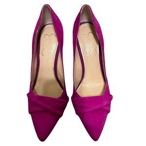 Jessica Simpson Hot Pink Leather Heels – Size 7